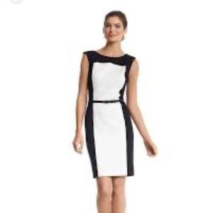 Classic black and white dress.